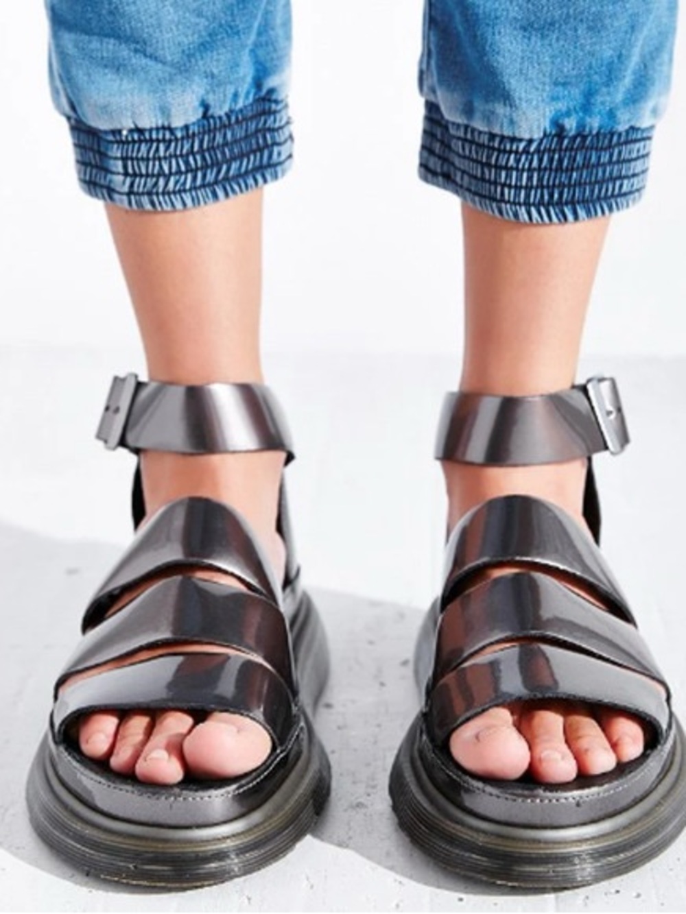Dr Martens Clarissa Gladiator Strappy Sandals in Pewter